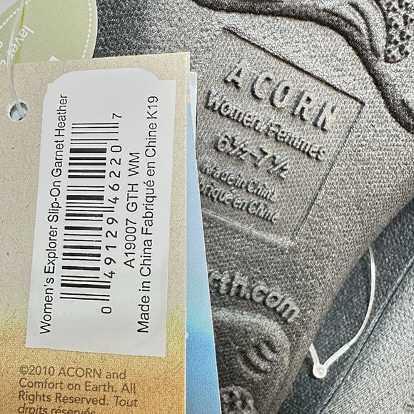 Acorn Women's‎ Explorer Shoes Slipper, Garnet Heather, Size 6.5-7.5 - NEW - Picture 2 of 6